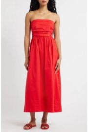 Joey Strapless Cotton Blend Poplin Dress at Nordstrom